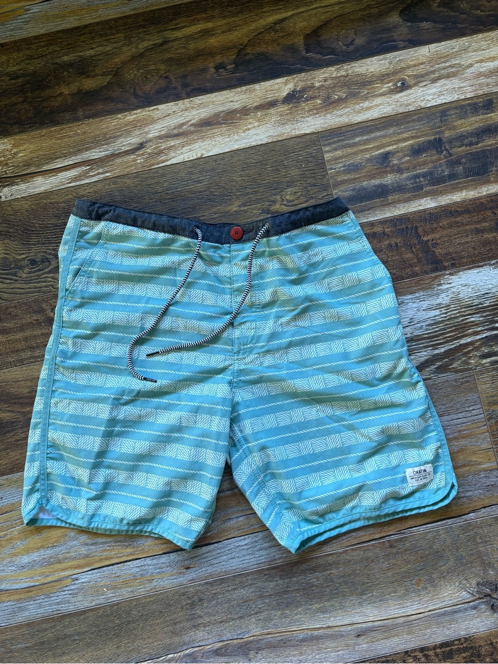 Katin Board Shorts Men’s 33 Swim Trunks Surf Striped Drawstring 8”